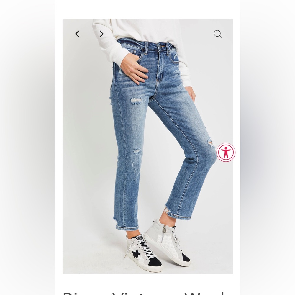 NWT Risen Vintage Wash Straight Leg Jean-sz 25